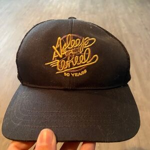Asleep at the Wheel 50 Years baseball trucker hat black gold